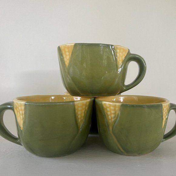4 Vintage Corn King Coffee/Tea Cups by Shawnee Pottery - Picture 1 of 6